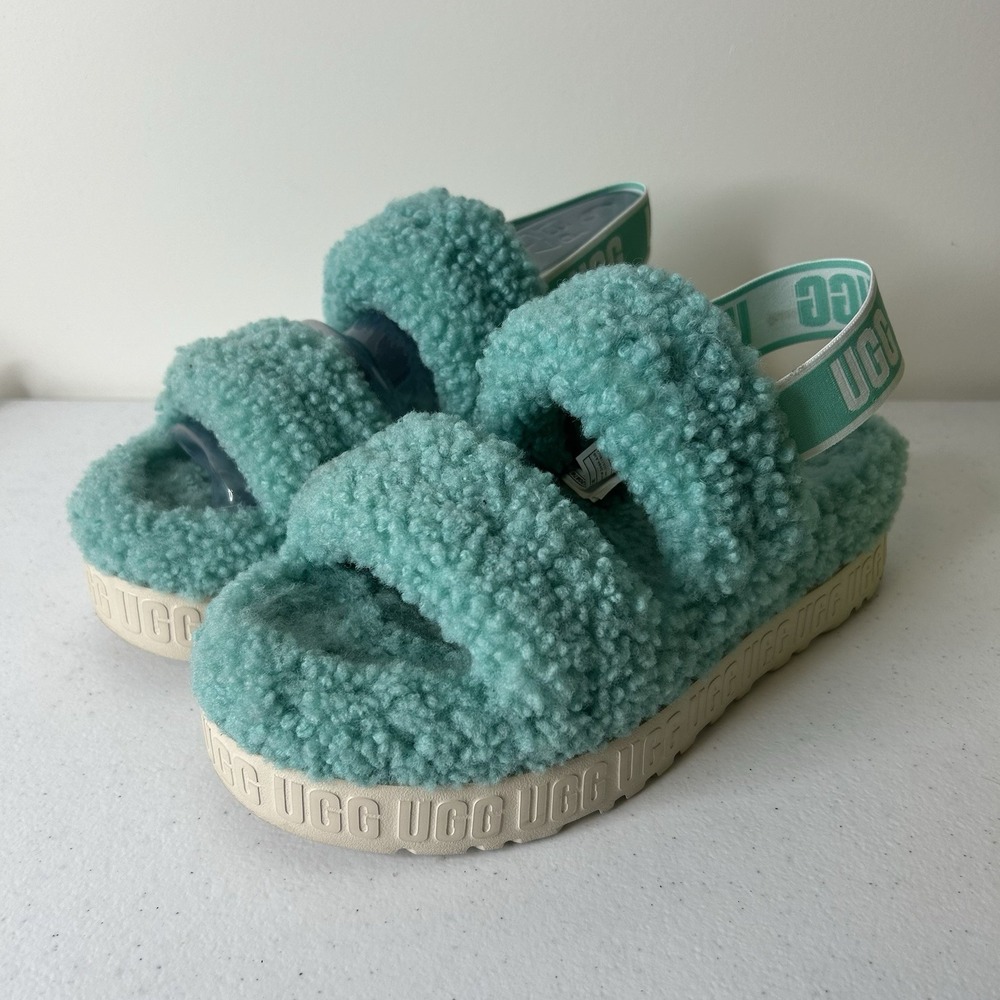 UGG Sandal Women's 9 Oh Fluffita Genuine Shearling Slingback Tide Pool
